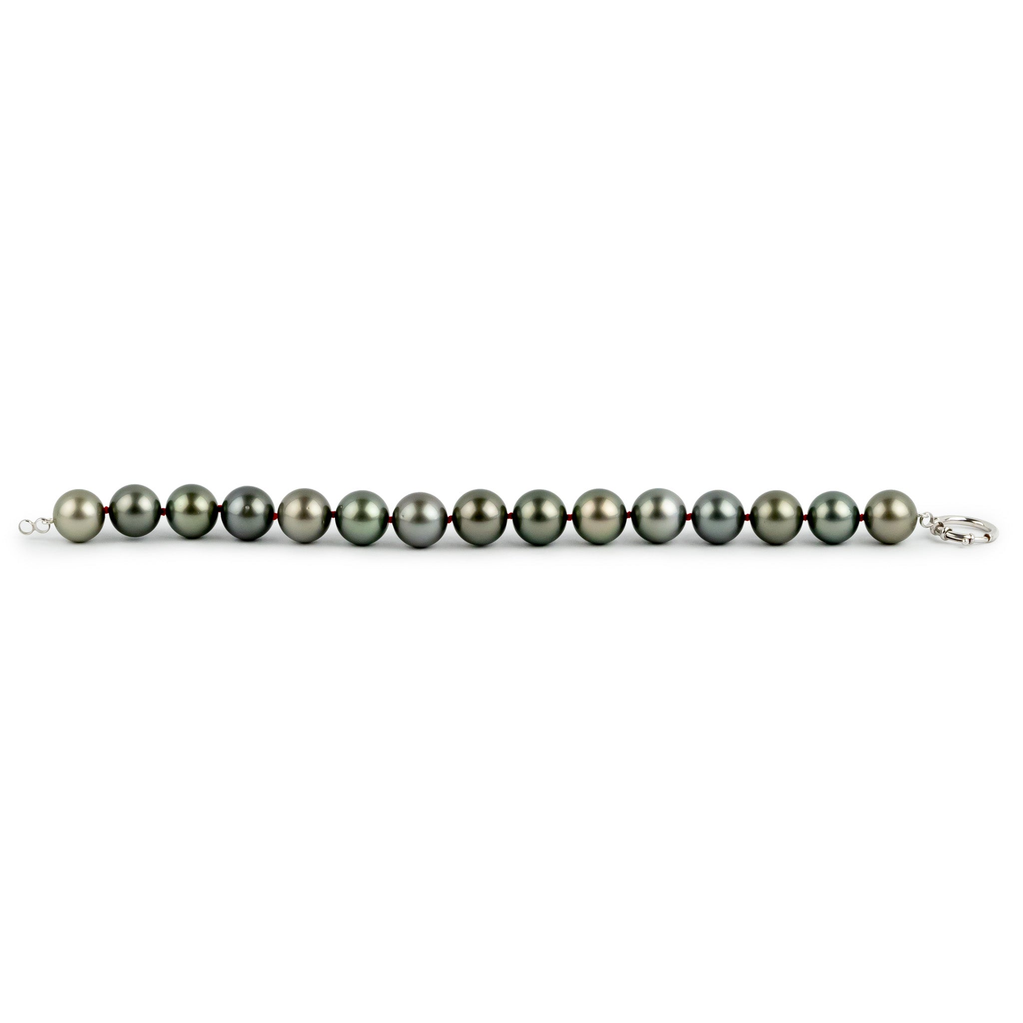 Silvery Green 11-11.8mm Tahitian Pearl Bracelet
