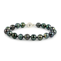 Prismatic Circled 7.3-8.8mm Tahitian Pearl Bracelet