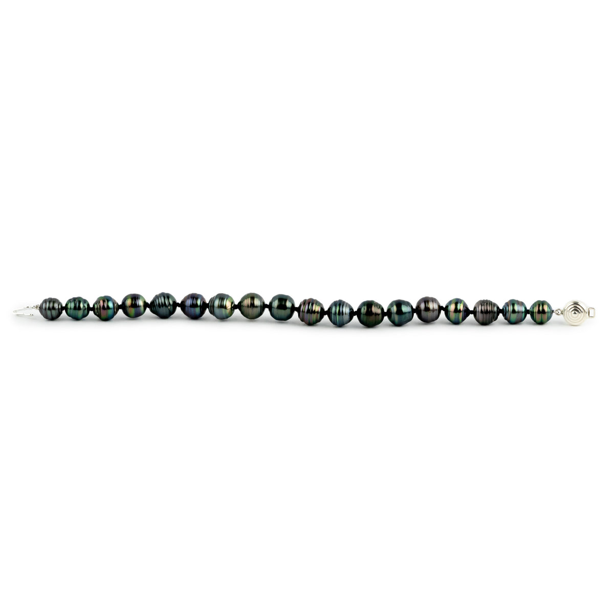 Prismatic Circled 7.3-8.8mm Tahitian Pearl Bracelet