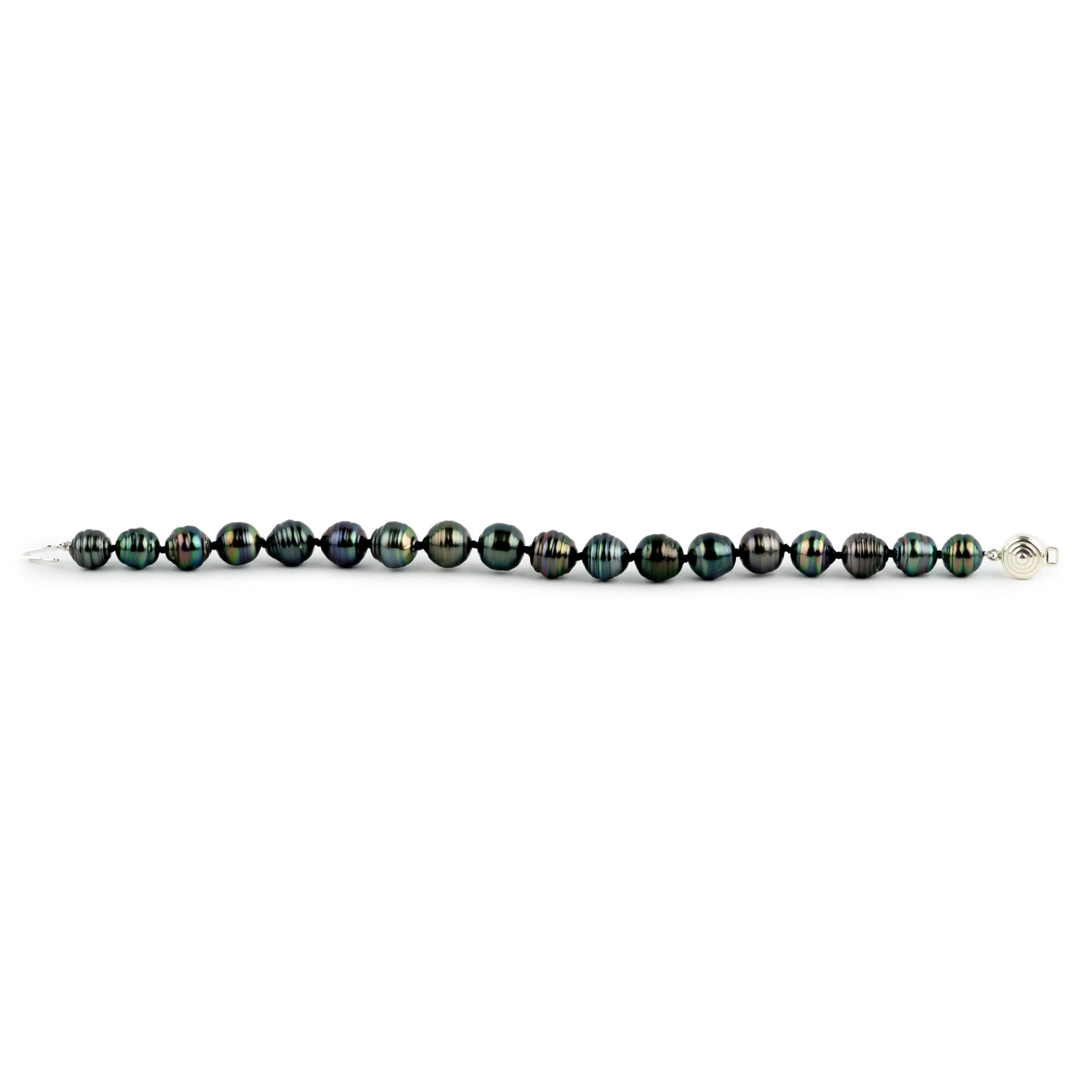 Prismatic Circled 7.3-8.8mm Tahitian Pearl Bracelet