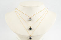Tahitian Pearl & Diamond Deep Purple Étoile Necklace on 10K Yellow Gold