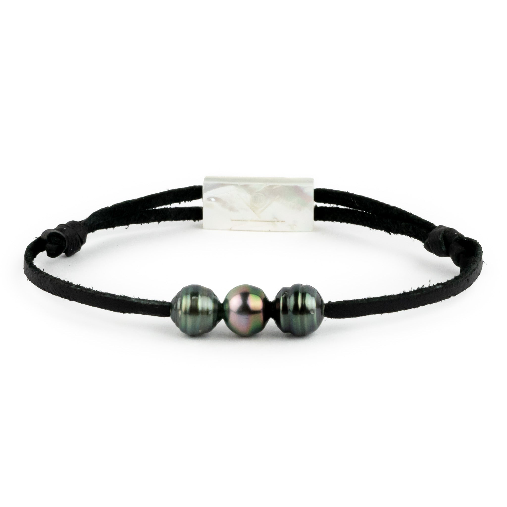 Triple 8.2-8.9mm Kaleidoscopic Pink Circled Mana Bracelet