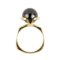 Deep Plum Tahitian Pearl Petal Ring