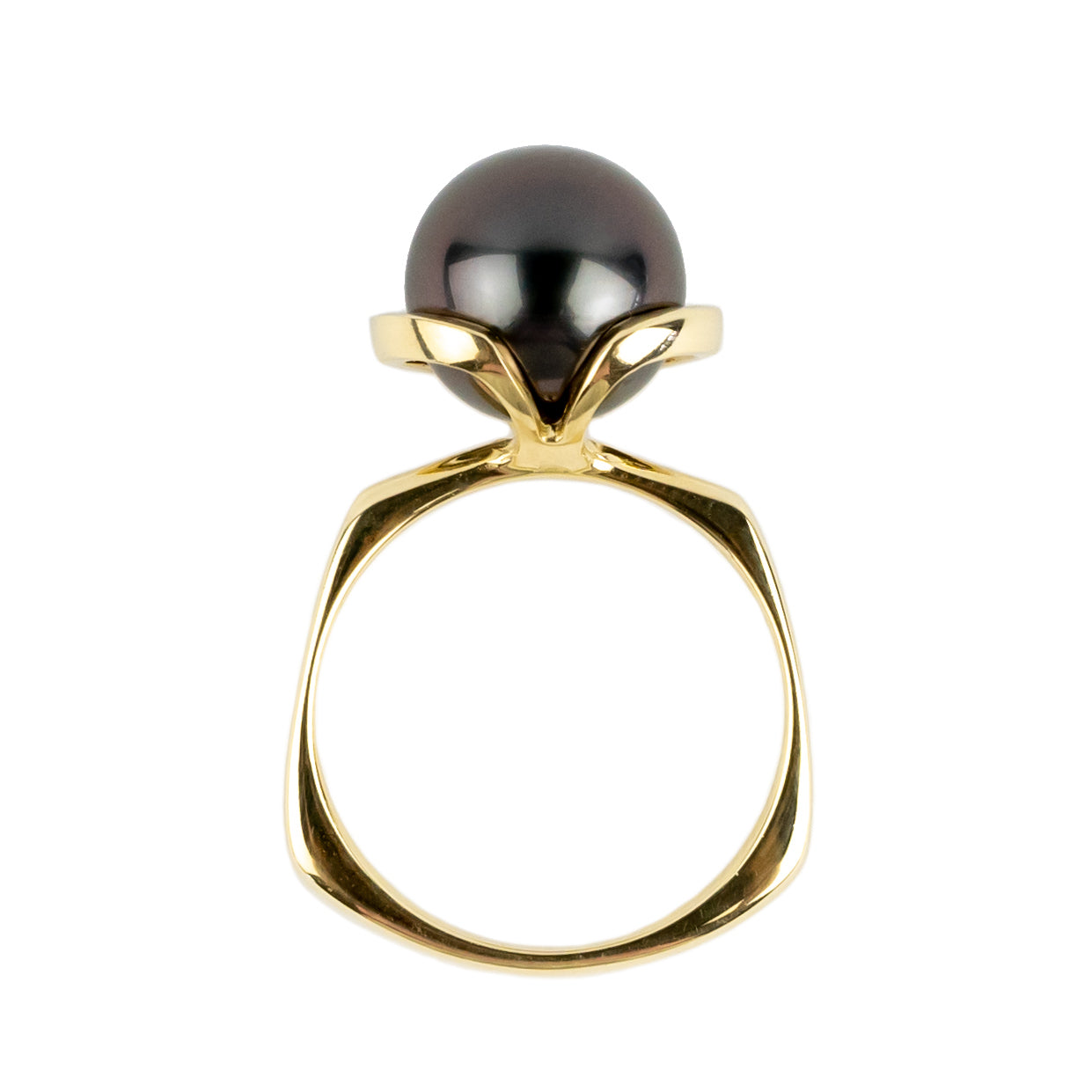Deep Plum Tahitian Pearl Petal Ring