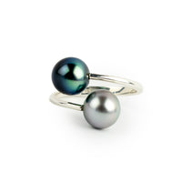 Harmony Double Tahitian Pearl Ring on Sterling Silver