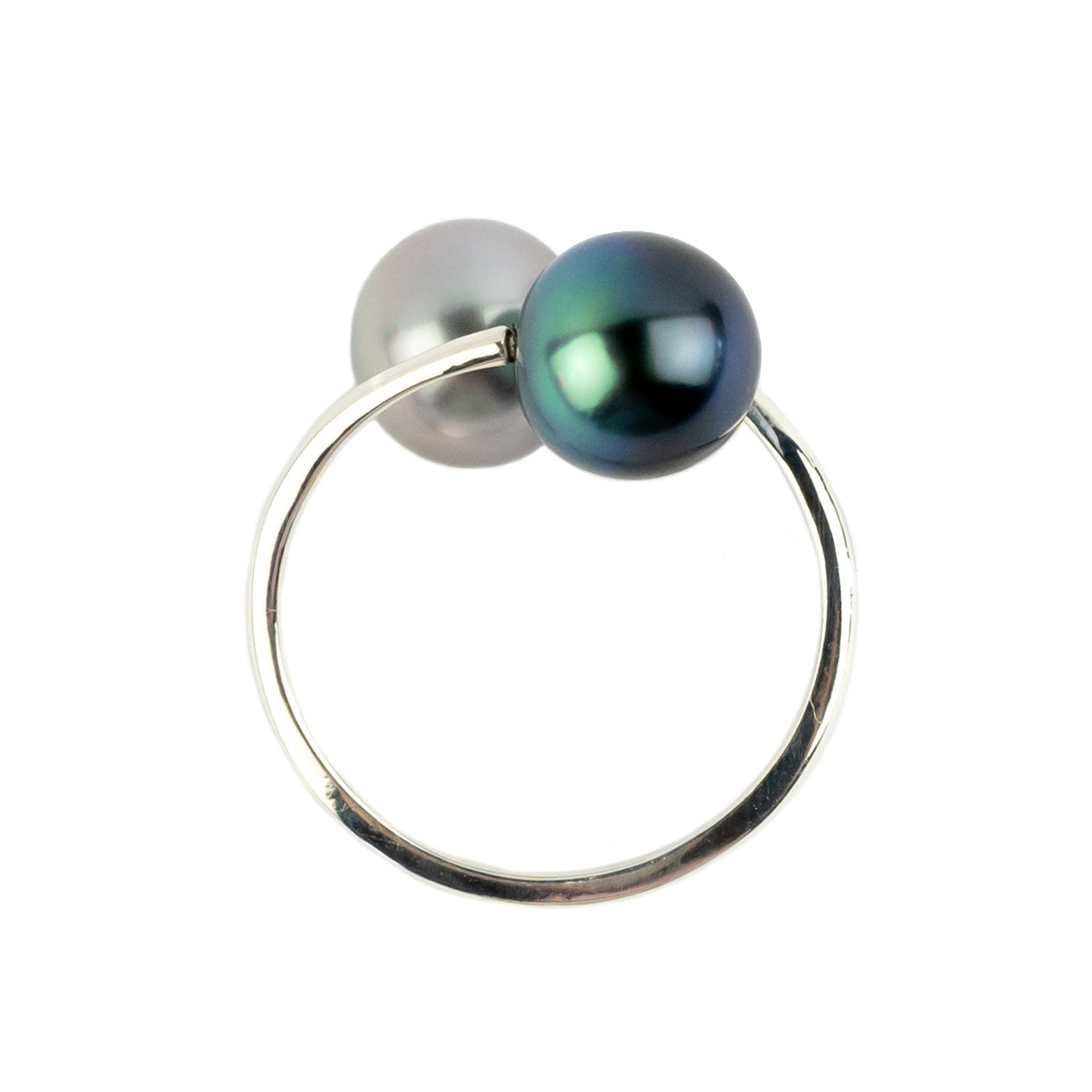 Harmony Double Tahitian Pearl Ring on Sterling Silver