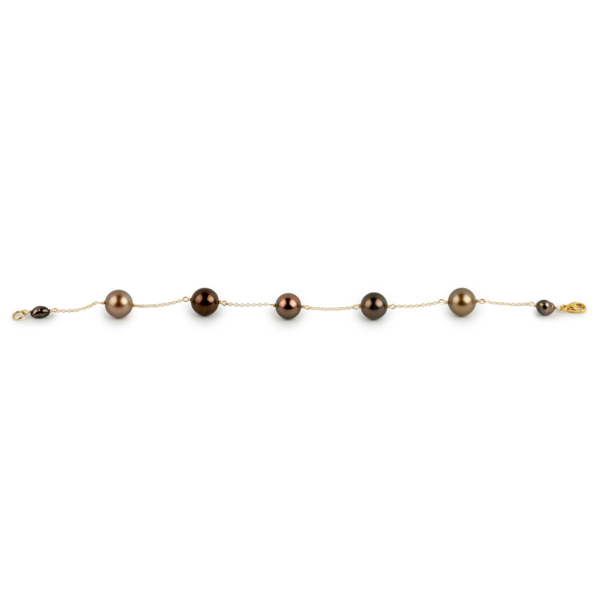 Terracotta Red Tin-Cup Tahitian Pearl Bracelet on 14/20 Gold Filled