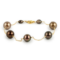 Terracotta Red Tin-Cup Tahitian Pearl Bracelet on 14/20 Gold Filled