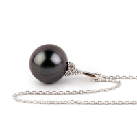 Deep Purple Tahitian Pearl & Diamond Toru Necklace on 14K White Gold