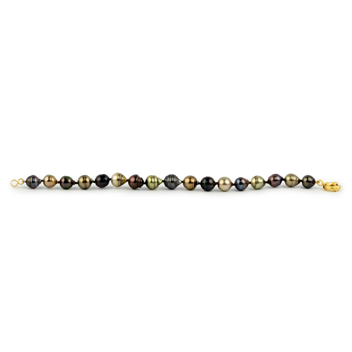 Golden Amethyst Circled Tahitian Pearl Bracelet