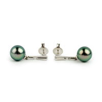 Tahitian Pearl & Diamond Stella Earrings on 14K White Gold