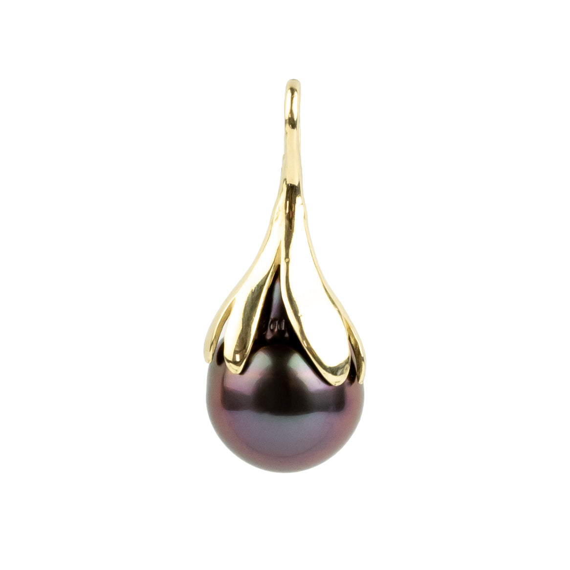 カホン　Pearl パール　ジーザス・ディアズ シグネチャーモデル Radiant Aubergine 9mm Drop Tahitian Pearl Pendant – Kamoka Pearl