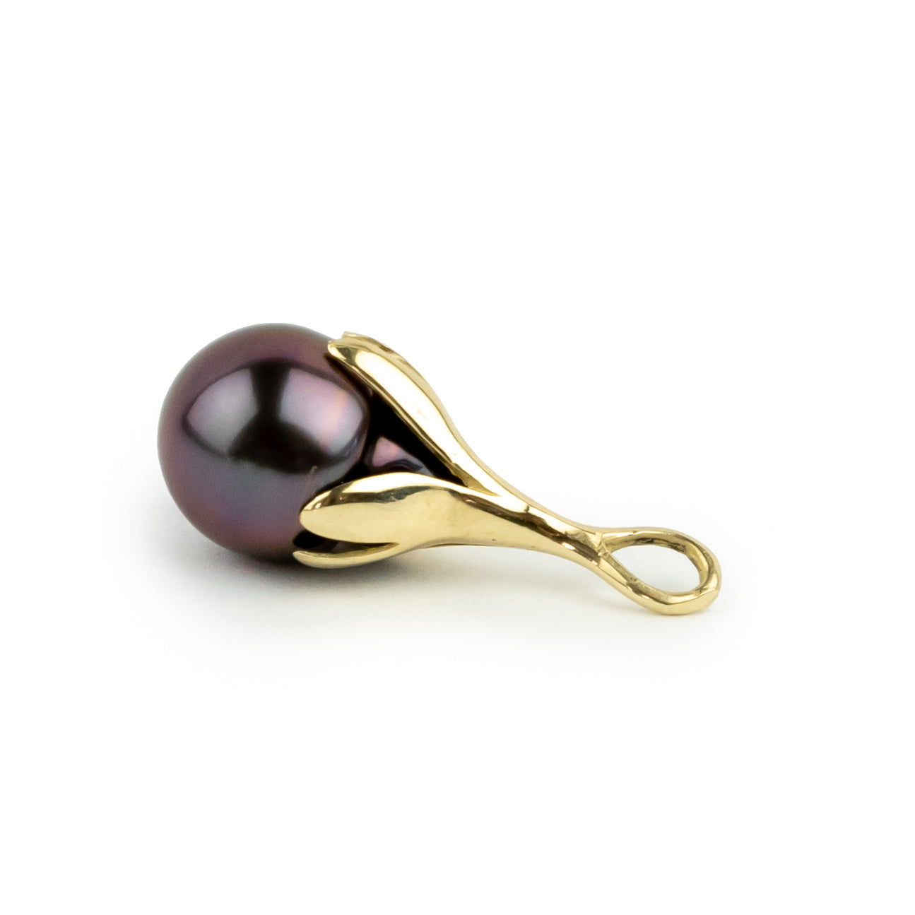 Radiant Aubergine 9mm Drop Tahitian Pearl Pendant