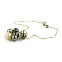 Aurora Tin-Cup Tahitian Pearl Necklace on 14K Yellow Gold