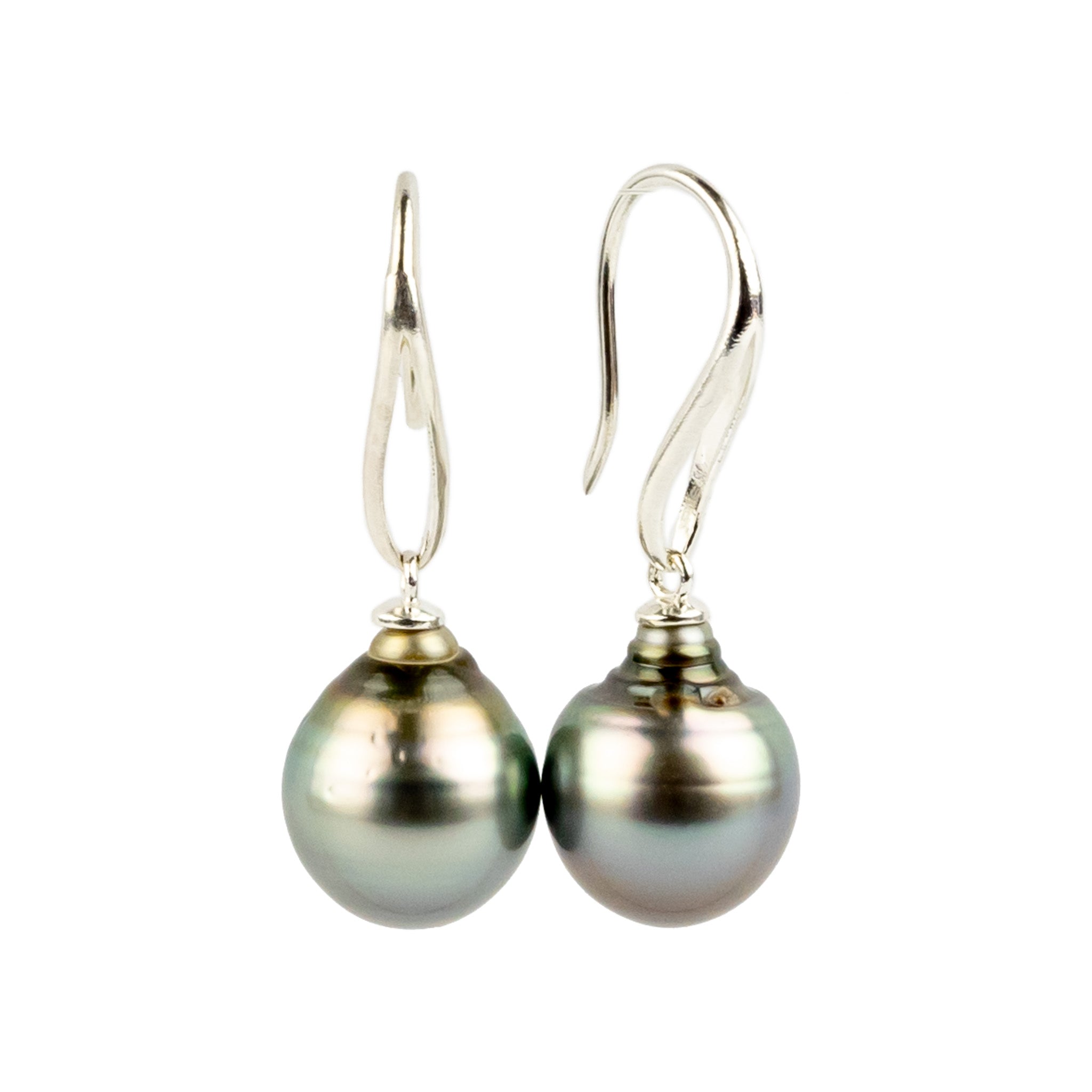 Opalescent 13.2mm Teardrop Hook Dangles on Sterling Silver