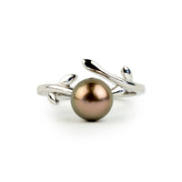 Amber Sunset Tahitian Pearl Vine Ring