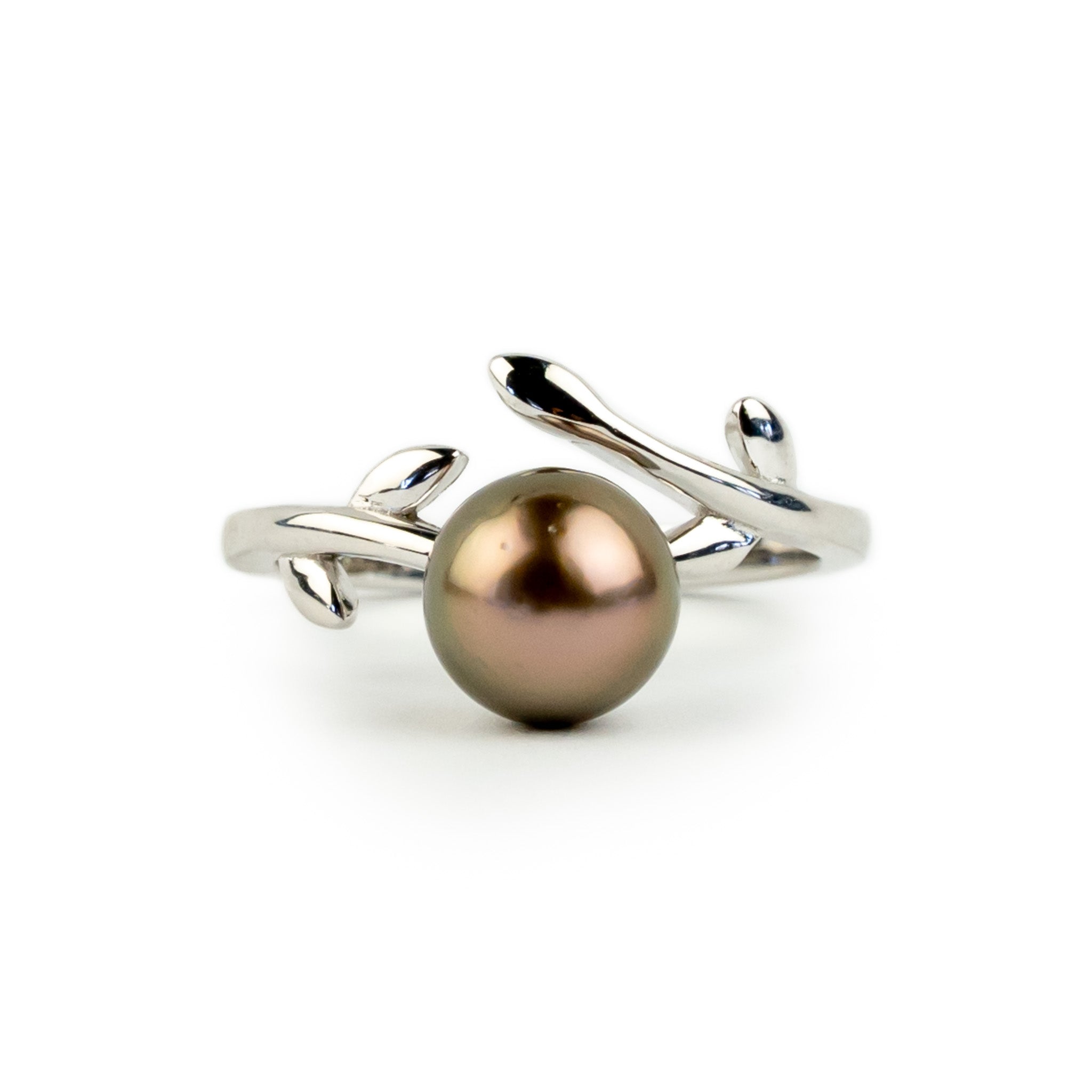 Amber Sunset Tahitian Pearl Vine Ring