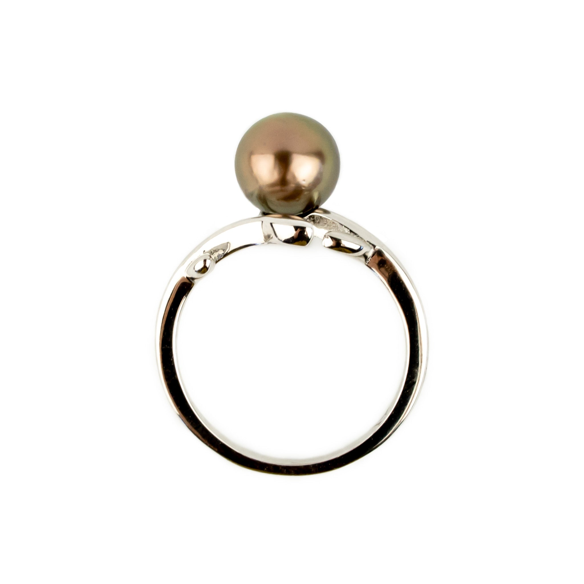 Amber Sunset Tahitian Pearl Vine Ring