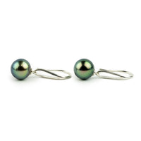Golden Blue Green Teardrop Hook Dangles on Sterling Silver