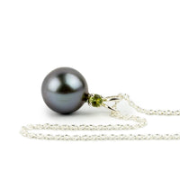 Tahitian Pearl & Peridot Misty Lavender Étoile Necklace on Sterling Silver