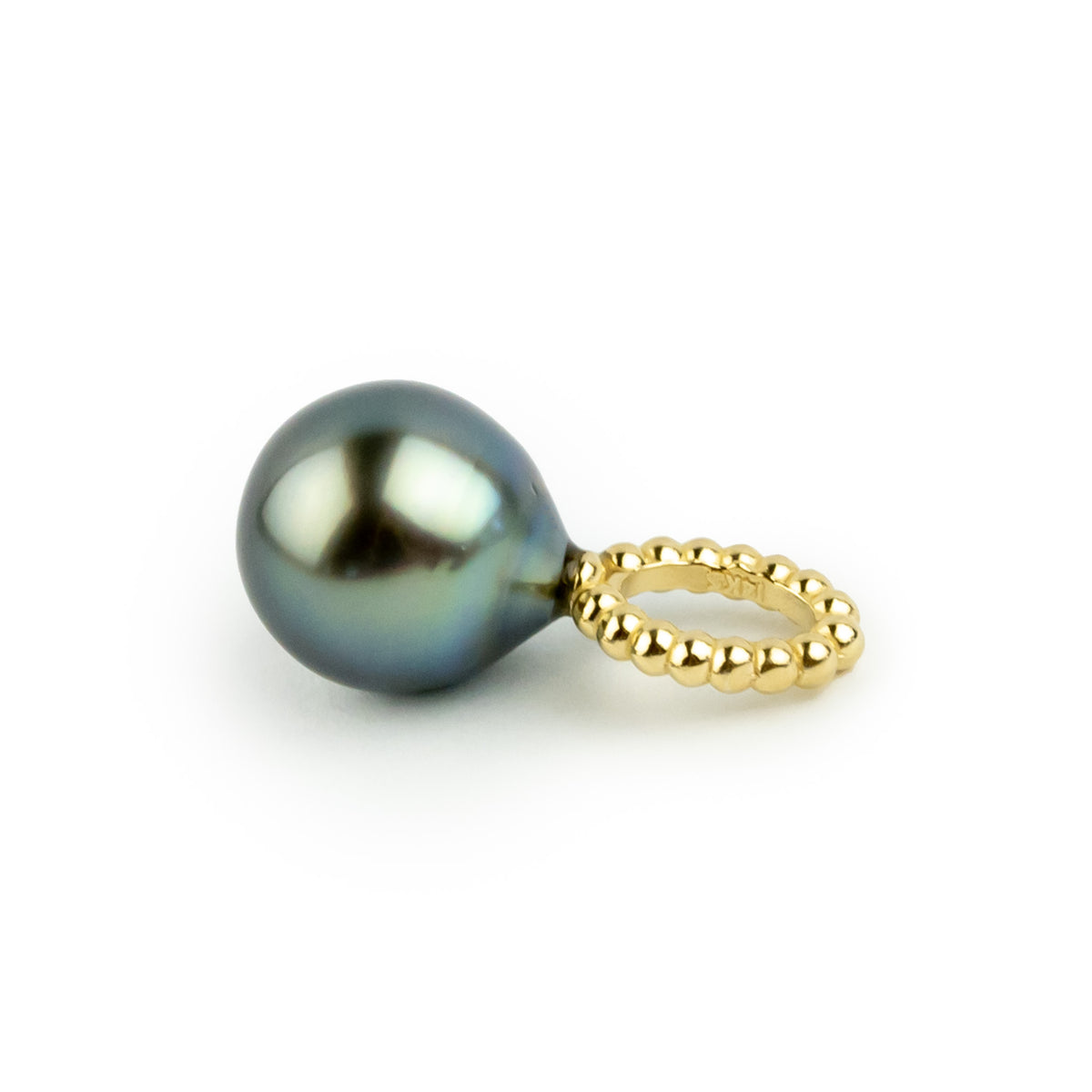 Beachy Blue 9.3mm Tahitian Pearl Pendant on 14K Yellow Gold