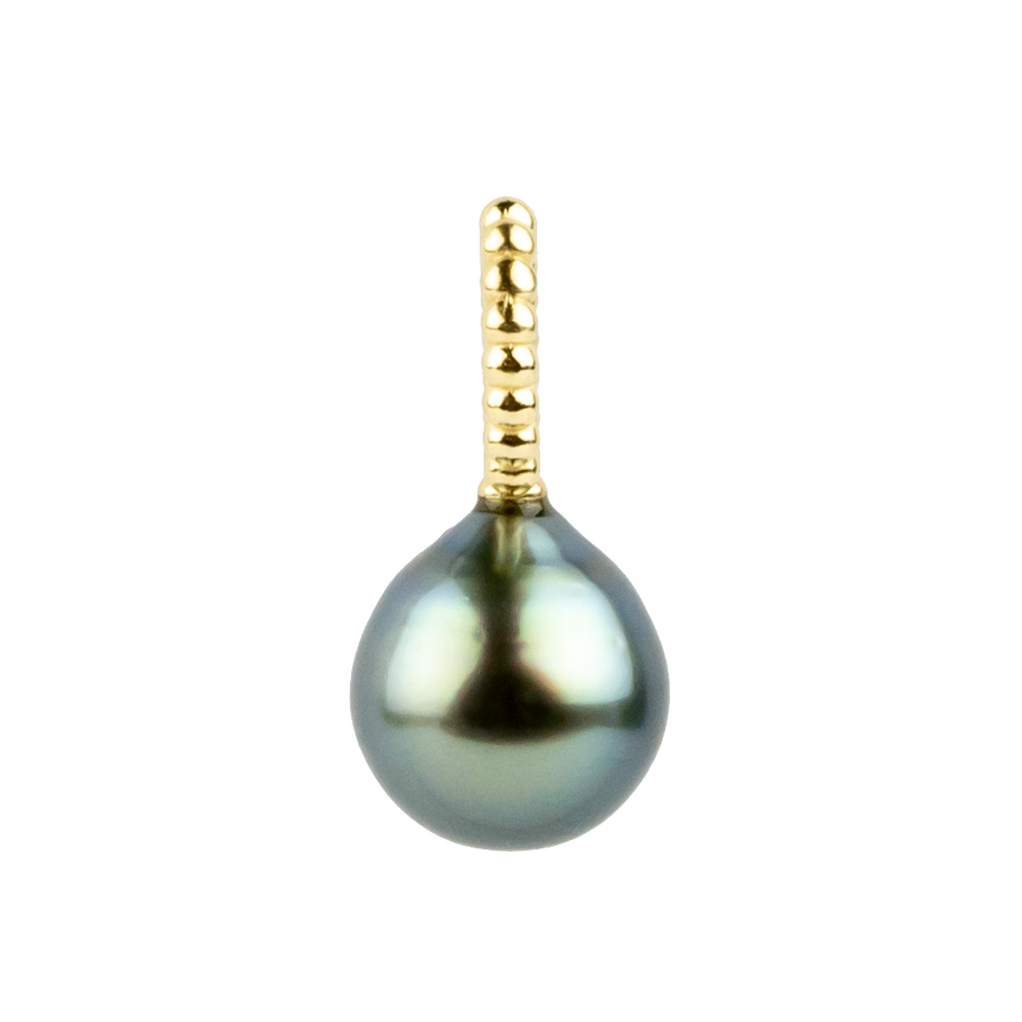 Beachy Blue 9.3mm Tahitian Pearl Pendant on 14K Yellow Gold
