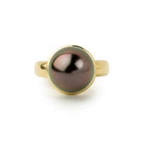 Plum Green 13mm Tahitian Pearl Rahi Ring