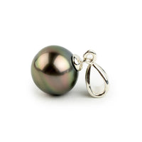 Golden Aubergine Green 10.3mm Tahitian Pearl Sunbeam Pendant on Sterling Silver