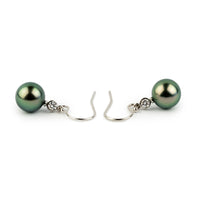 Tahitian Pearl & Diamond Aurora French Hook Earrings on 14K White Gold