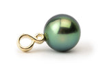 Bright Peacock Green Tahitian Pearl Infinity Pendant