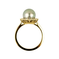 Tahitian Pearl & Diamond Soleil Ring on 14K Yellow Gold