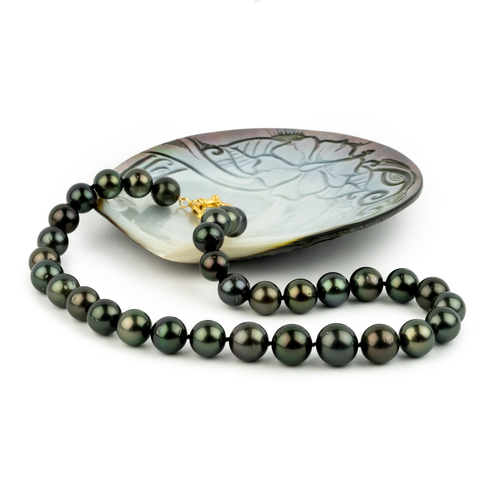 Black Sand Beach 10.2-13.1mm Tahitian Pearl Choker Strand