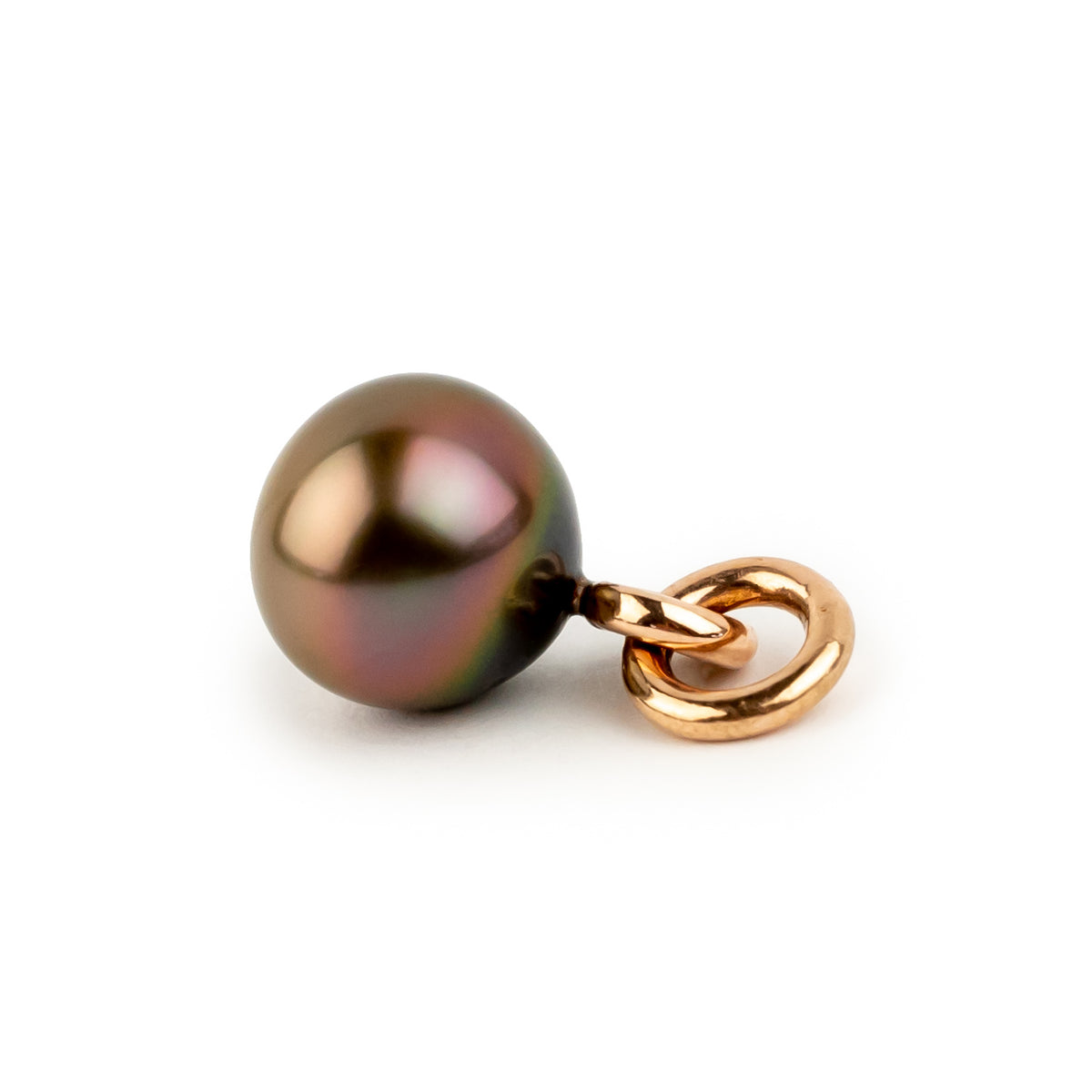 Coppery Sunset 11mm Tahitian Pearl Rava Pendant on 14K Rose Gold