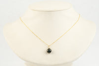 Tahitian Pearl & Diamond Toru Necklace on 14K Yellow Gold