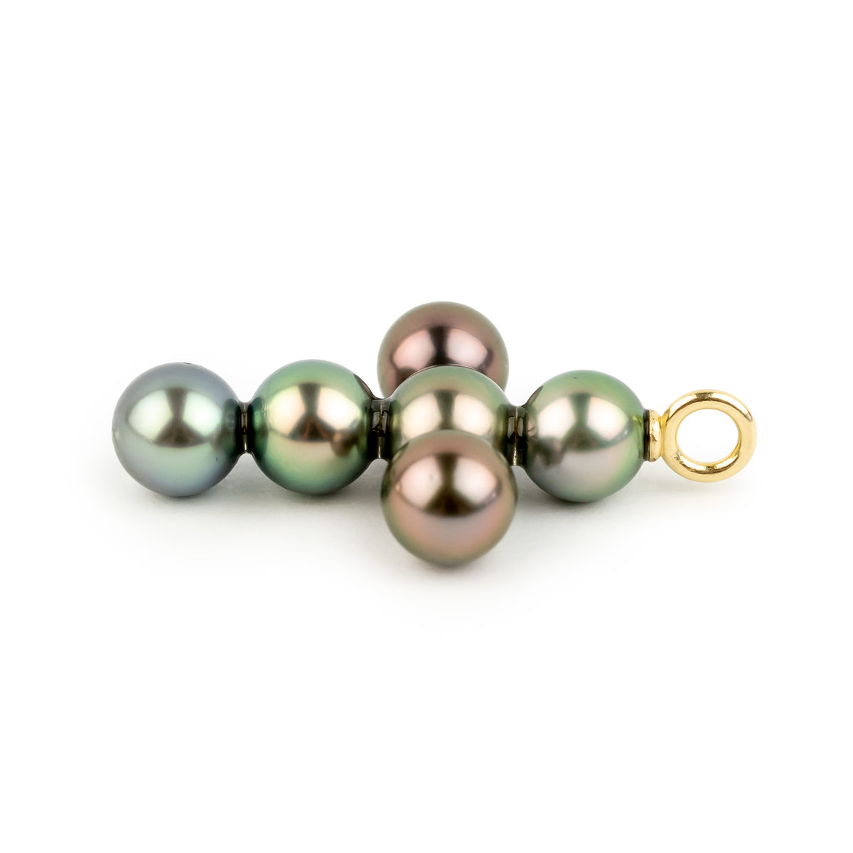 Croix Tahitian Pearl Pendant on 10k Yellow Gold