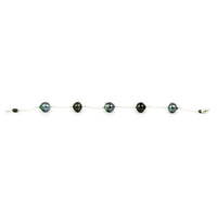 Dark Kaleidoscopic Tin-Cup Tahitian Pearl Bracelet on Sterling Silver