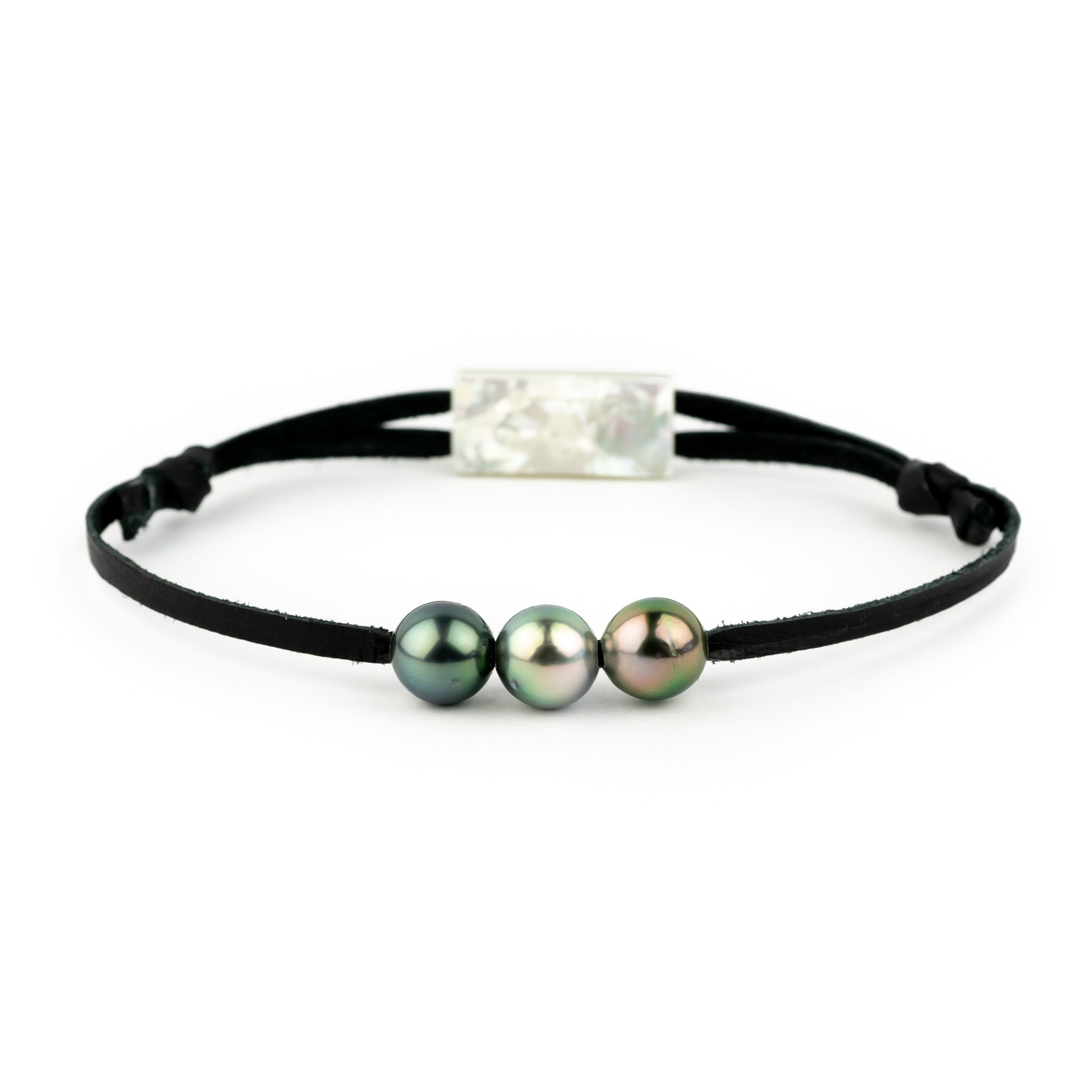 Triple 8.3-8.8mm Golden Blue Mana Bracelet