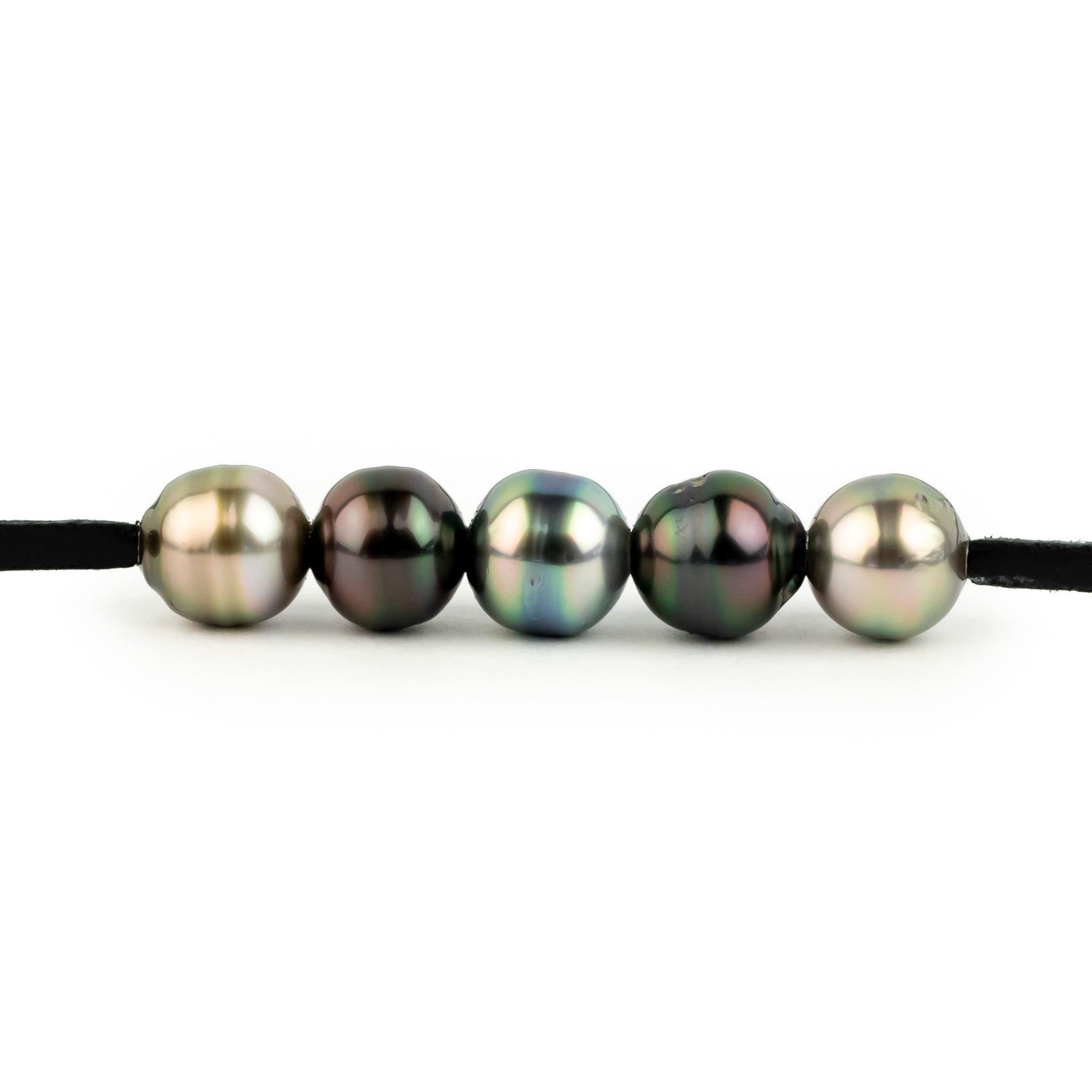 Dark Flower Quintuple 9.8-10.2mm Mana Pearl Necklace