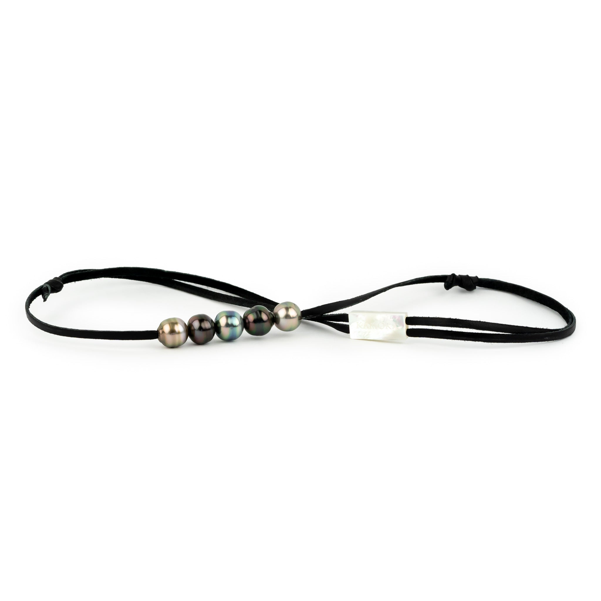 Dark Flower Quintuple 9.8-10.2mm Mana Pearl Necklace