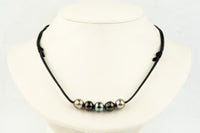 Dark Flower Quintuple 9.8-10.2mm Mana Pearl Necklace