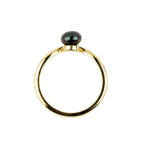 Tahitian Keshi Pearl & Diamond Sunrise Ring
