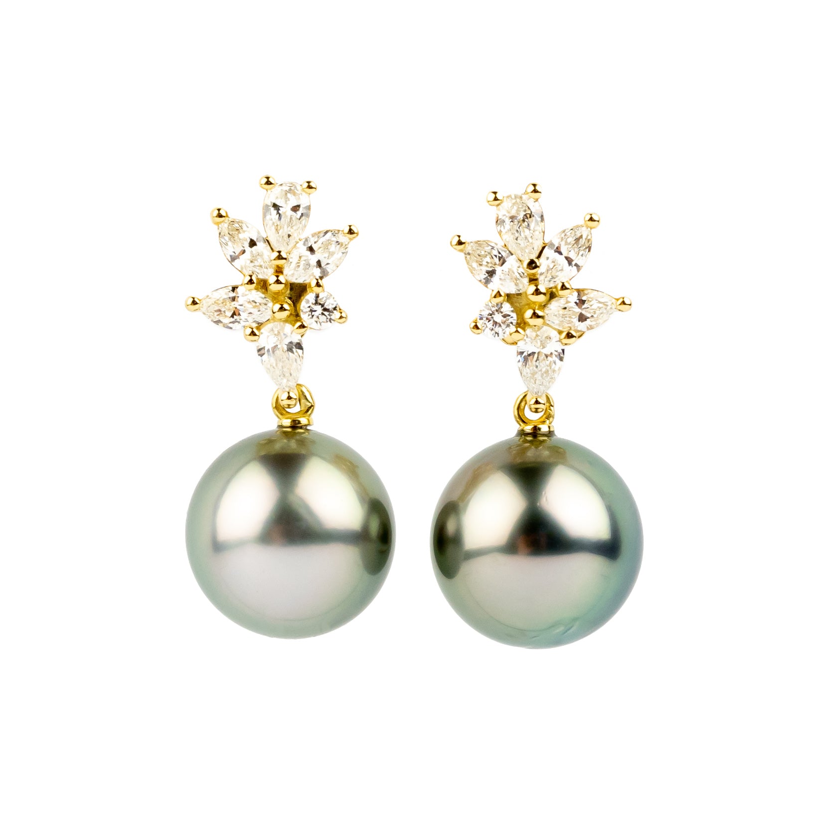 Tahitian Pearl & Diamond Anapa Earrings