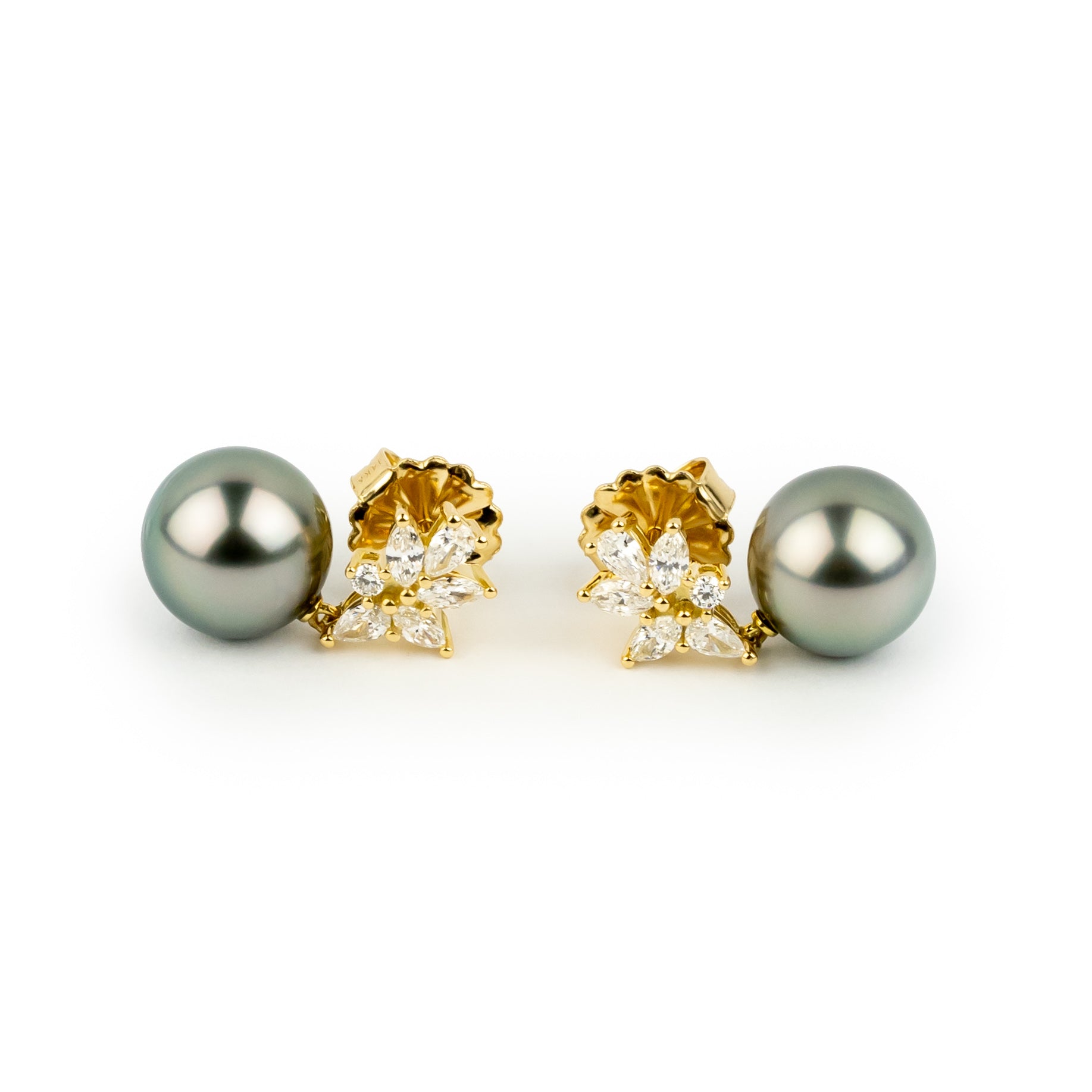 Tahitian Pearl & Diamond Anapa Earrings