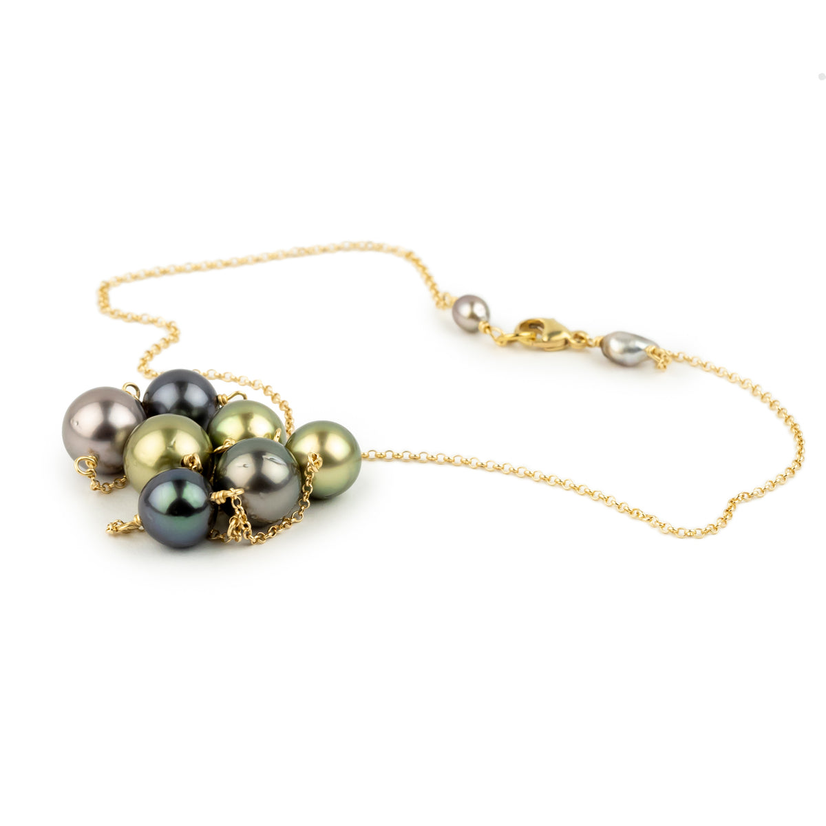 Spring Meadow Tin-Cup Tahitian Pearl Necklace on 14/20 Gold Filled