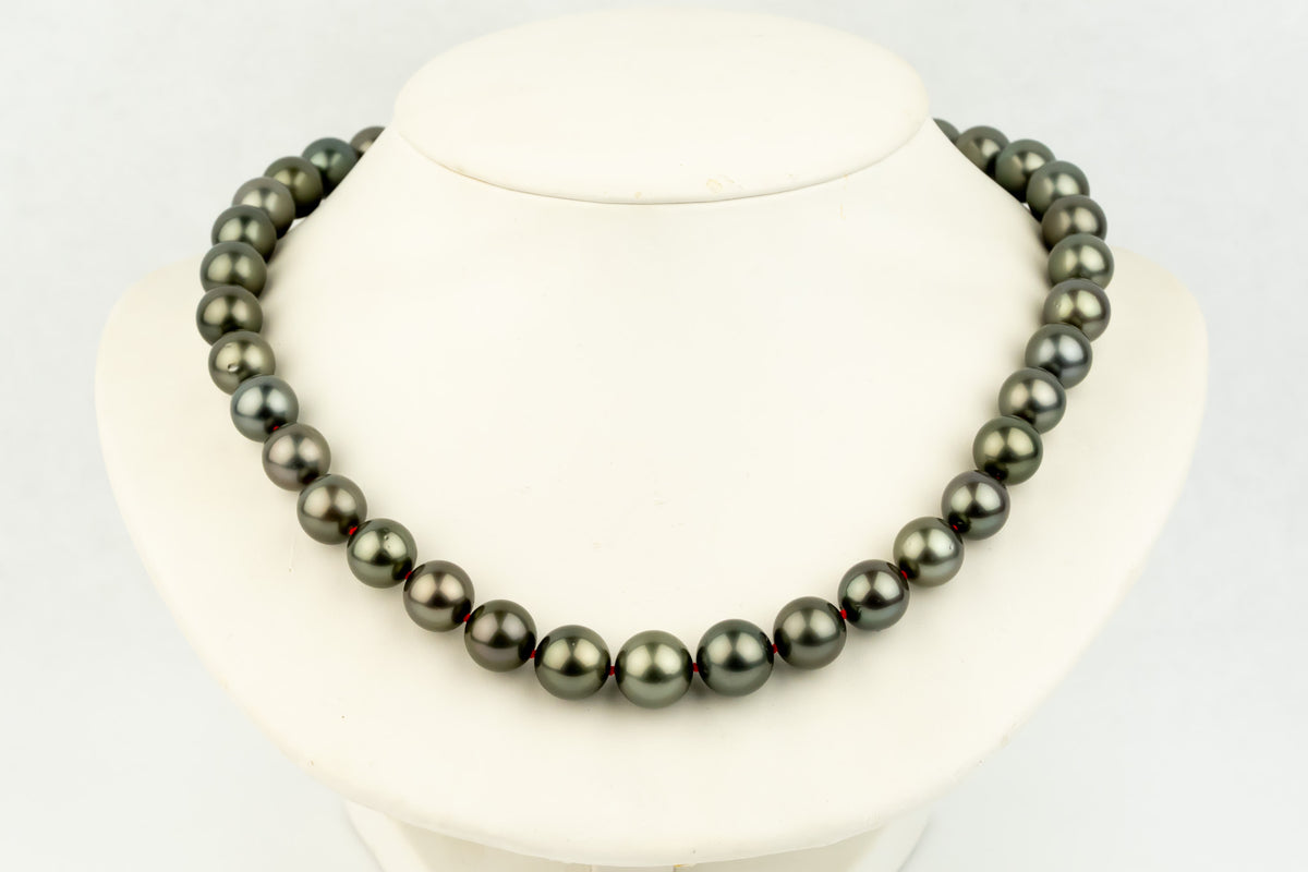 Dark Silvery Green 11-13mm Tahitian Pearl Strand