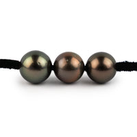 Triple 10-10.8mm Aubergine Green Eimeo Mana Necklace