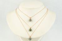 Tahitian Pearl & Diamond Pink Green Étoile Necklace on 10K Rose Gold