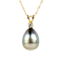 Tahitian Pearl & Diamond Soft Pastels Étoile Necklace on 10K Yellow Gold