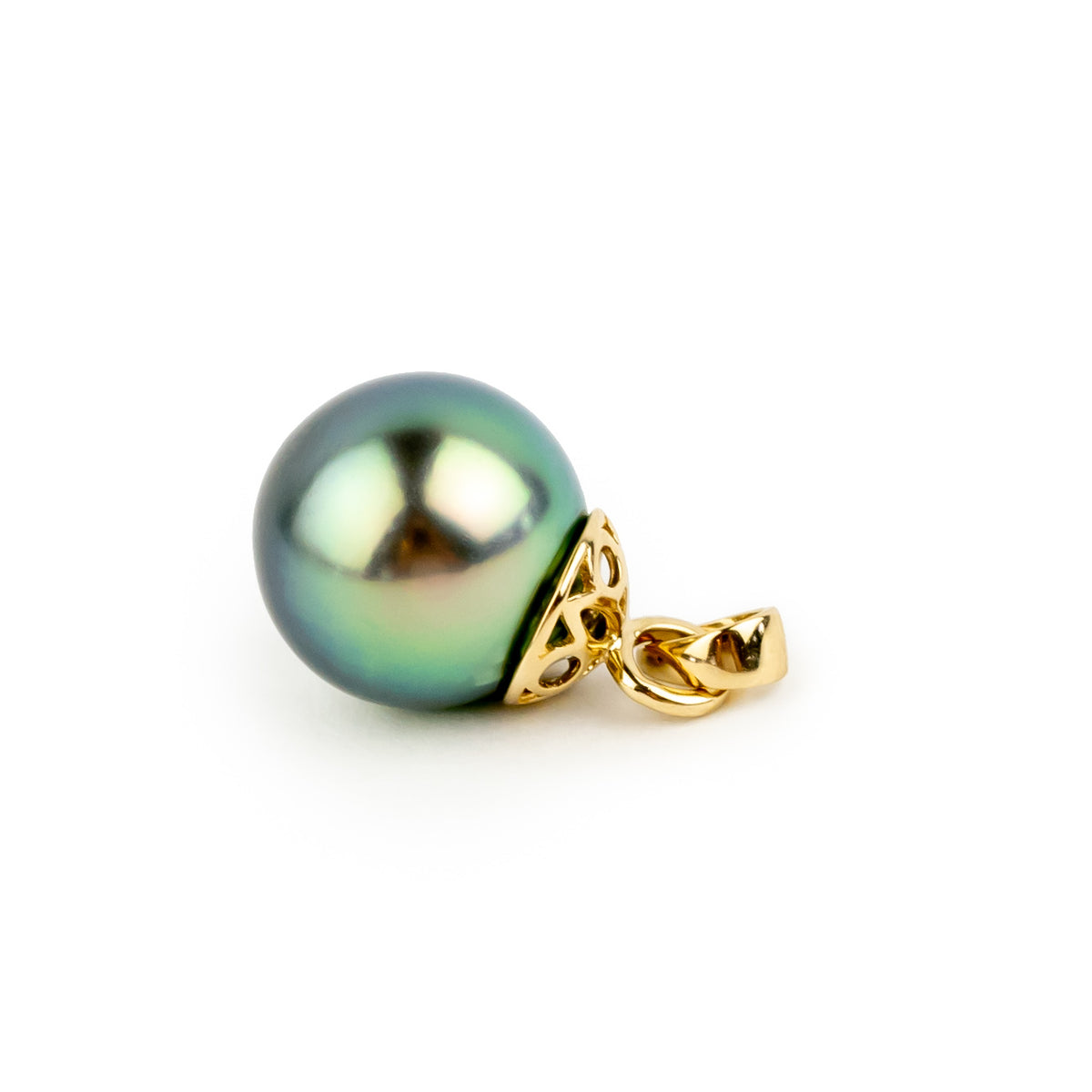 Lagoon Hues 10.3mm Tahitian Pearl Filigree Pendant