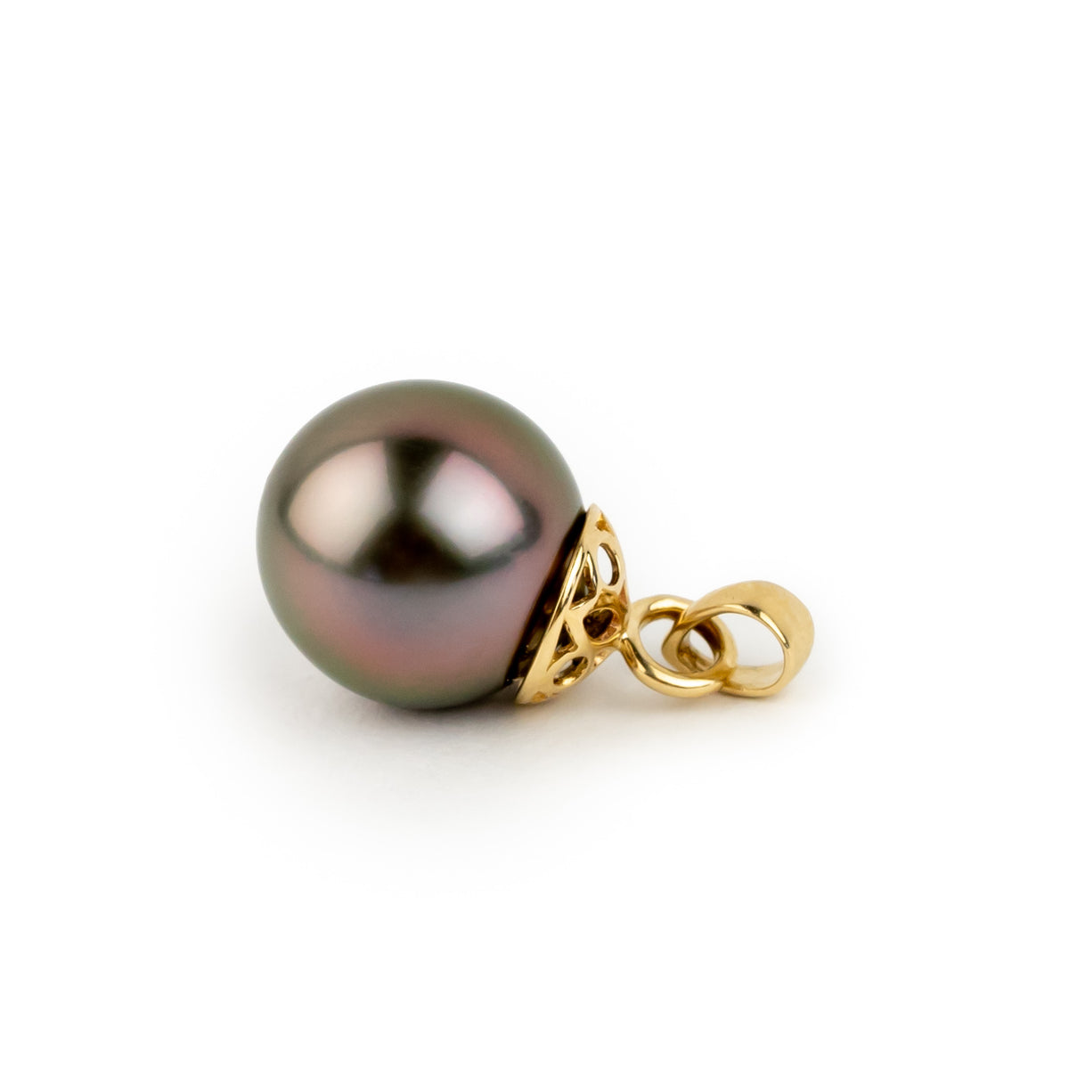 Rosy Pink 10.2mm Tahitian Pearl Filigree Pendant